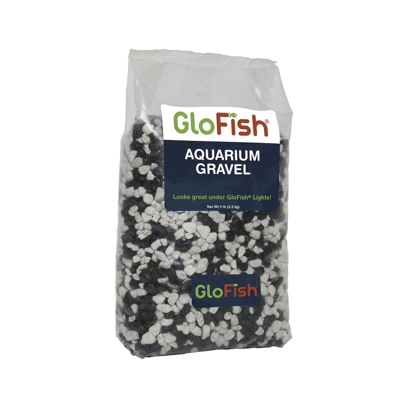 Glofish Aquarium Gravel, Black with White Fluorescent, 5-Pound Bag - Image 1